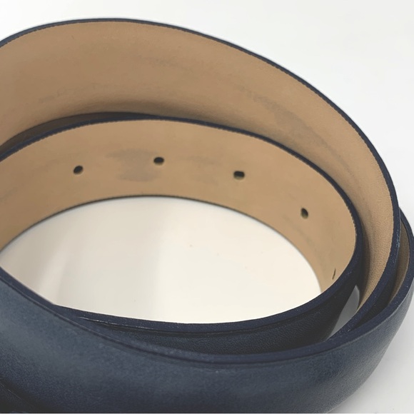 Ted Baker Leather Belt Size 32” Blue with Gold Hardware - Picture 7 of 9